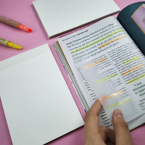 ملاحظات لاصقة شفافة 200 ورقة، 4 × 6 بوصات ملاحظات لاصقة شفافة، انظر من خلال ملاحظات لاصقة شفافة غير مرئية مقاومة للماء ذاتية اللصق للمدرسة والمكتب (4 حزم) in Kuwait