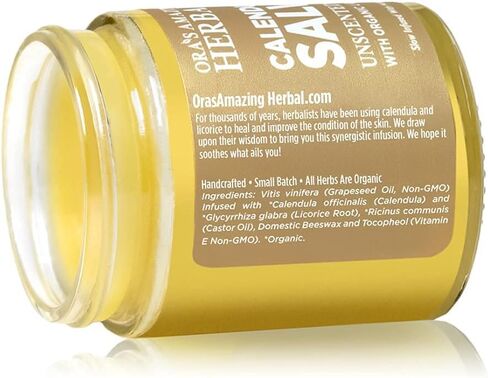 مرهم آذريون عشبي مذهل من أورا، كريم آذريون، مرهم رسم، مرهم آذريون، مرهم خالٍ من جوز الهند مصنوع من آذريون عضوي وجذور عرق السوس، 4 أونصة in Kuwait