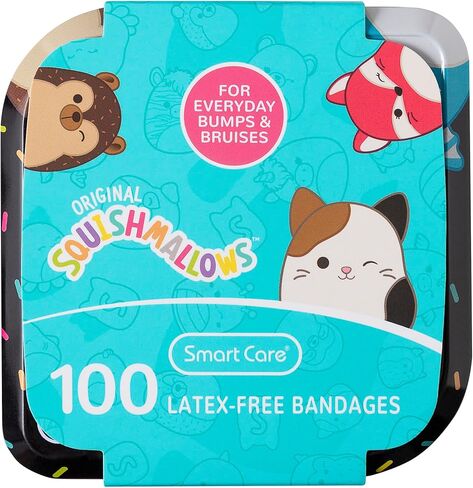 ضمادات سكويشميلو خالية من اللاتكس، ضمادات متنوعة مع علبة من الصفيح، 100 قيراط in Kuwait