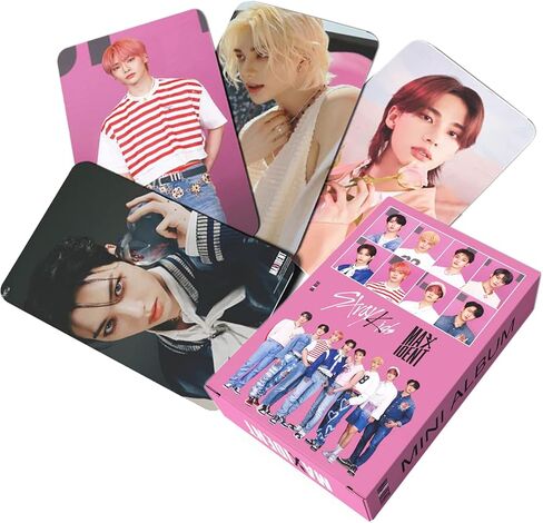 مجموعة بطاقات KPOP 55 قطعة من مجموعة بطاقات Maxident Lomo لألبوم جديد هدية لمحبي SKZ للبضائع متعددة الألوان in Saudi Arabia
