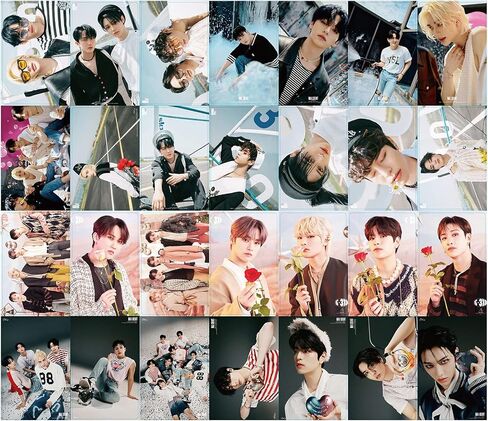 مجموعة بطاقات KPOP 55 قطعة من مجموعة بطاقات Maxident Lomo لألبوم جديد هدية لمحبي SKZ للبضائع متعددة الألوان in Saudi Arabia