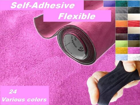 Suede Fabric Wrap - Self Adhesive Film Sticker 8 x 55 Inches Silky Decal Sheet for Car Interior Furniture Upholstery DIY Elastic Stretch Peel and Stick Baby Pink in Saudi Arabia