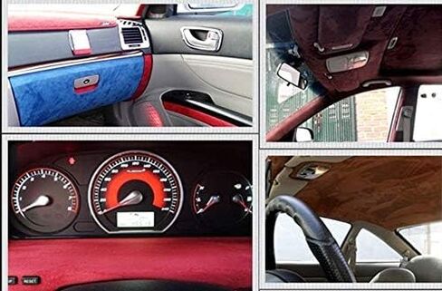 Suede Fabric Wrap - Self Adhesive Film Sticker 8 x 55 Inches Silky Decal Sheet for Car Interior Furniture Upholstery DIY Elastic Stretch Peel and Stick Baby Pink in Saudi Arabia