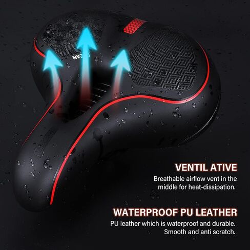 Comfortable Bicycle Seat Wide Bike Seat for Men Women with Memory Foam Dual Shock Absorbing Ball Replacement Soft Bike Saddle Cushion for Stationary/Exercise/Road/Mountain Bike… in Saudi Arabia