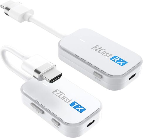 جهاز إرسال واستقبال HDMI لاسلكي EZCast، 4K 30 هرتز، يعمل مع جميع أجهزة التلفزيون (الذكية وغير الذكية)، انعكاس الشاشة وتوسيعها لأجهزة الكمبيوتر المحمول/الكمبيوتر الشخصي/PS5، نطاق 30 مترًا in Kuwait
