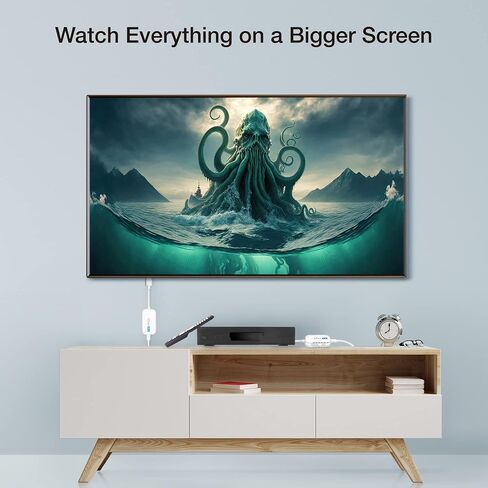 جهاز إرسال واستقبال HDMI لاسلكي EZCast، 4K 30 هرتز، يعمل مع جميع أجهزة التلفزيون (الذكية وغير الذكية)، انعكاس الشاشة وتوسيعها لأجهزة الكمبيوتر المحمول/الكمبيوتر الشخصي/PS5، نطاق 30 مترًا in Kuwait