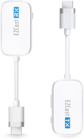 جهاز إرسال واستقبال HDMI لاسلكي EZCast، 4K 30 هرتز، يعمل مع جميع أجهزة التلفزيون (الذكية وغير الذكية)، انعكاس الشاشة وتوسيعها لأجهزة الكمبيوتر المحمول/الكمبيوتر الشخصي/PS5، نطاق 30 مترًا in Kuwait