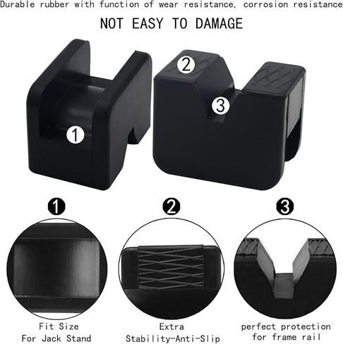 محول وسادات حامل جاك مطاطي لجاك السيارة عالي الرفع، حامل لحامات الإطار المشقوق، 4 عبوات in Kuwait