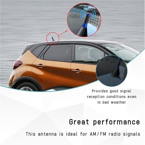 Car Short Antenna, 1.37" Aluminum Radio Antennas Replacement, Carbon Fiber Antenna Kit with Screws, AM/FM Roof Mount Car Radio Reception Antennas Mast for Most Cars SUVs (Black) in Kuwait
