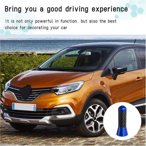 Car Short Antenna, 1.37" Aluminum Radio Antennas Replacement, Carbon Fiber Antenna Kit with Screws, AM/FM Roof Mount Car Radio Reception Antennas Mast for Most Cars SUVs (Black) in Kuwait