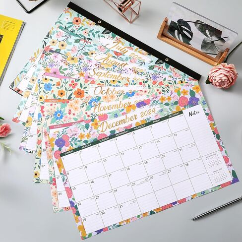 Calendar 2024-2025 - JUL 2024 - DEC 2025, Desk Calendar 2024-2025, 17'' x 12'', 18 Months Academic Calendar 2024-2025 Planner with Cutting Lines, Corner Protector, Note Section for Daily Planning in Saudi Arabia