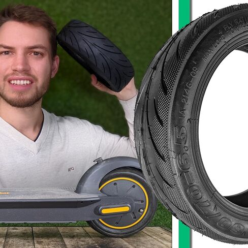 إطار Tubeless 60/70-6.5 متوافق مع Ninebot G30 Max - يشتمل على جل مضاد للثقب وصمام بديل بدون أنبوب - يتضمن فيديو تعليمي in Kuwait