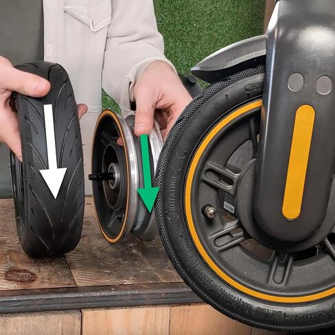 إطار Tubeless 60/70-6.5 متوافق مع Ninebot G30 Max - يشتمل على جل مضاد للثقب وصمام بديل بدون أنبوب - يتضمن فيديو تعليمي in Kuwait