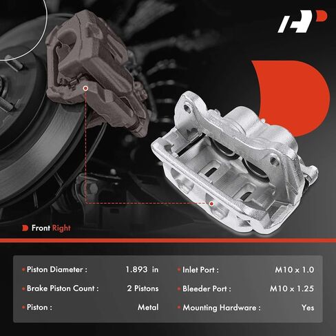 A-Premium Disc Brake Caliper Assembly with Bracket Compatible with Select Honda Models - Odyssey 2011 2012 2013 2014 2015 2016 2017 - Front Right Passenger Side in Saudi Arabia