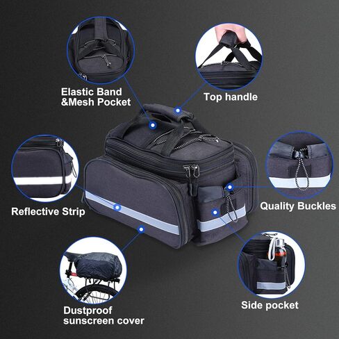 WILDKEN مقاوم للماء دراجة السلة الناقل حقيبة مقاوم للماء حقيبة التخزين الخلفية لركوب الدراجات الجبلية الرياضة السفر مع غطاء المطر in Kuwait