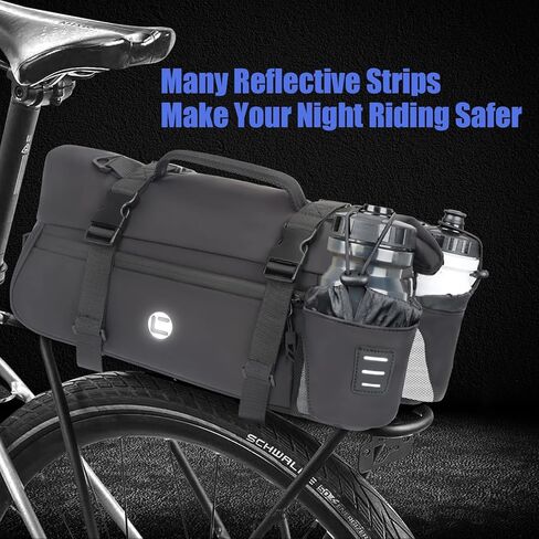 qychhj حقيبة رف الدراجة 7-10l واسعة الفم دراجة الجذع حقيبة خلفية للماء دراجة سرج أكياس السلة مع حزام الكتف، أكياس سرج الدراجة للرف الخلفي السلة الملحقات أكياس التخزين in Kuwait