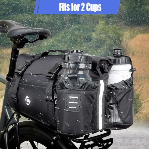 qychhj حقيبة رف الدراجة 7-10l واسعة الفم دراجة الجذع حقيبة خلفية للماء دراجة سرج أكياس السلة مع حزام الكتف، أكياس سرج الدراجة للرف الخلفي السلة الملحقات أكياس التخزين in Kuwait