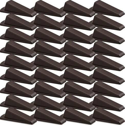 Frienda 36 Pcs Door Stoppers Bulk for Bottom of Door Rubber Door Wedge Stop Height up to 1.2 Inches Sturdy Door Stop Bulk for Heavy Duty Door Bottom Carpet Tile Concrete Wooden Floor (Black) in Saudi Arabia