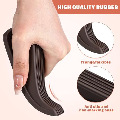 Frienda 36 Pcs Door Stoppers Bulk for Bottom of Door Rubber Door Wedge Stop Height up to 1.2 Inches Sturdy Door Stop Bulk for Heavy Duty Door Bottom Carpet Tile Concrete Wooden Floor (Black) in Saudi Arabia