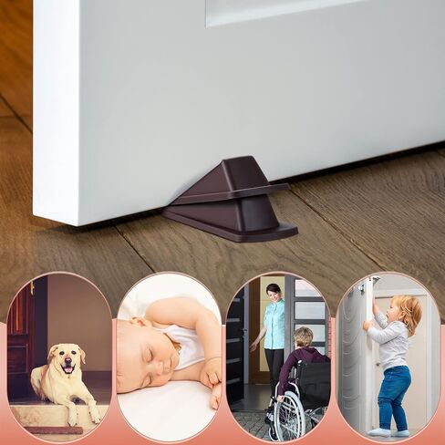 Frienda 36 Pcs Door Stoppers Bulk for Bottom of Door Rubber Door Wedge Stop Height up to 1.2 Inches Sturdy Door Stop Bulk for Heavy Duty Door Bottom Carpet Tile Concrete Wooden Floor (Black) in Saudi Arabia
