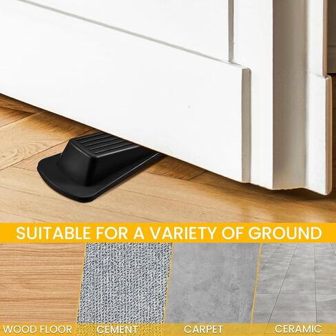 Frienda 36 Pcs Door Stoppers Bulk for Bottom of Door Rubber Door Wedge Stop Height up to 1.2 Inches Sturdy Door Stop Bulk for Heavy Duty Door Bottom Carpet Tile Concrete Wooden Floor (Black) in Saudi Arabia