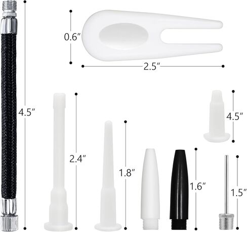 ACEDÉCOR Exercise Ball Plug Kit with Inflation Needle, Nozzle, Extension Hose, Air Stopper Plug Pin for Yoga Ball Soccer Basketball Volleyball Balloon Rubber Boat Swim Inflatables (8 in 1) in Saudi Arabia
