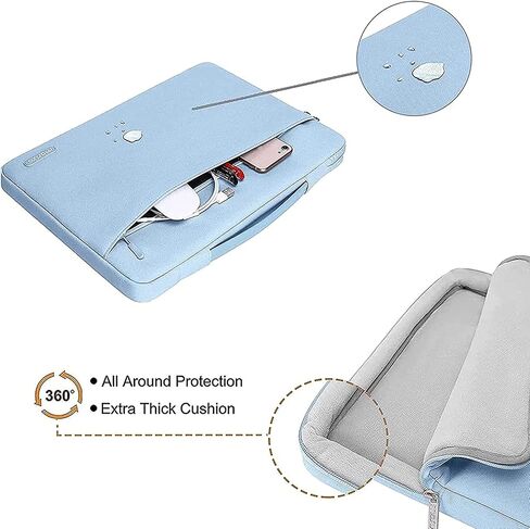 حقيبة كمبيوتر محمول واقية MOSISO 360 متوافقة مع MacBook Air/Pro، 13-13.3 بوصة، متوافقة مع MacBook Pro 14 بوصة M3 M2 M1 Chip Pro Max 2023-2021، حقيبة بوليستر مع حزام، أسود in Kuwait