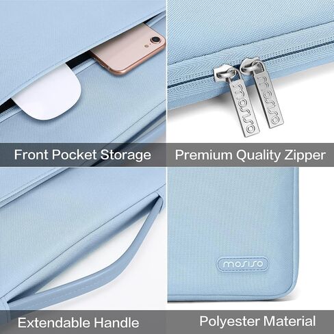 حقيبة كمبيوتر محمول واقية MOSISO 360 متوافقة مع MacBook Air/Pro، 13-13.3 بوصة، متوافقة مع MacBook Pro 14 بوصة M3 M2 M1 Chip Pro Max 2023-2021، حقيبة بوليستر مع حزام، أسود in Kuwait
