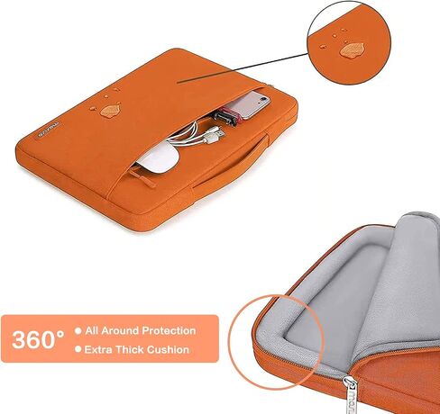 حقيبة كمبيوتر محمول واقية MOSISO 360 متوافقة مع MacBook Air/Pro، 13-13.3 بوصة، متوافقة مع MacBook Pro 14 بوصة M3 M2 M1 Chip Pro Max 2023-2021، حقيبة بوليستر مع حزام، أسود in Kuwait