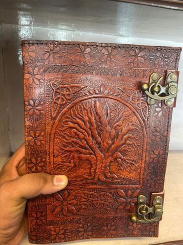 600 pages large tree of life journal | leather journal diary | embossed large tree of life notebook | writing leather notebook | handmade leather journal | leather grimoire | leather sketchbook 7 x 10 in Saudi Arabia