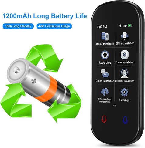 جهاز مترجم، مترجم صوتي محمول، مترجم فوري للصور الصوتية عبر الإنترنت في اتجاهين، 138 لغة ترجمة ذكية، 17 ترجمة دون اتصال بالإنترنت، مناسب لتعلم الأعمال أثناء السفر in Kuwait