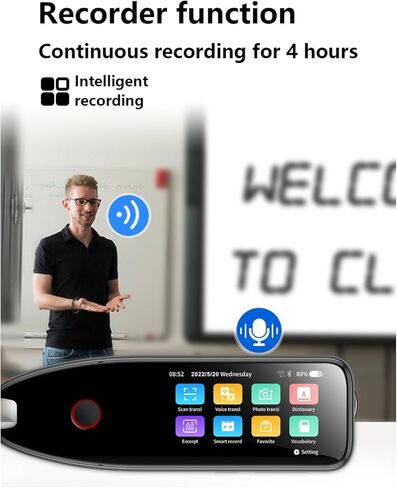 Translation Pen Scanner, OCR Digital Pen Reader, Text to Speech Reading Pen, Smart recoring Pen for Students, Dyslexia, Voice Wireless Language Translator for Travelers & Businessmen in Kuwait