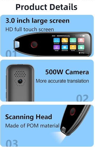 Translation Pen Scanner, OCR Digital Pen Reader, Text to Speech Reading Pen, Smart recoring Pen for Students, Dyslexia, Voice Wireless Language Translator for Travelers & Businessmen in Kuwait