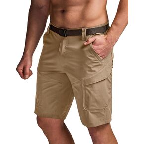 CQR Men's Hiking Cargo Shorts, Quick Dry Stretch Tactical Outdoor Shorts, Lightweight Camping Golf Shorts with Multi Pockets