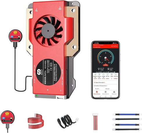 DALY Smart 4S BMS 12V مع وحدة WiFi ولوحة حماية الاتصالات CAN 485 لحزمة بطارية ليثيوم LifePO4 (Smart BMS 4S 12V، 60A) in Kuwait