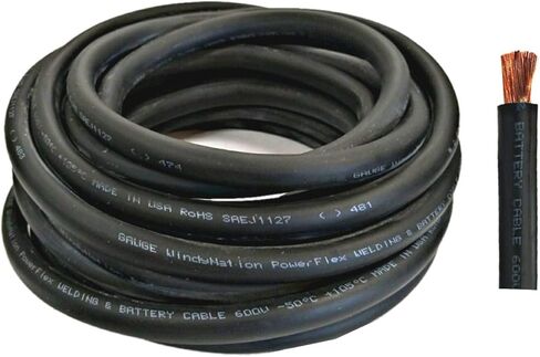 4 مقياس 4 AWG 15 قدم أحمر + 15 قدم أسود (إجمالي 30 قدم) بطارية لحام سلك كبل مرن نحاسي نقي - سيارة، محول، RV، شمسي من WindyNation in Kuwait