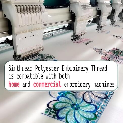 خيط تطريز Simthread 5500 ياردة أبيض 001، 40wt 100% بوليستر للأخ، Babylock، Janome، Singer، Pfaff، Husqvarna، Bernina Machine in Saudi Arabia