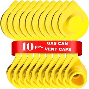 10 Yellow Fuel Gas Can Jug Vents/Cap Replacement Wedco Rotopax Gott Septer Anchor Blitz