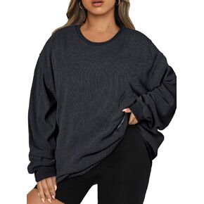 Eytino Women Plus Size Sweatshirts Long Sleeve Crew Neck Casual Oversized Soft Pullover Tops Shirts(1X-5X) in Saudi Arabia