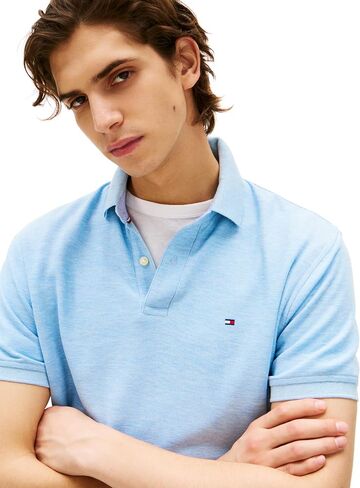 قميص بولو رجالي من Tommy Hilfiger بأكمام قصيرة وممتص للرطوبة مع حماية سريعة الجفاف + من الأشعة فوق البنفسجية in Kuwait
