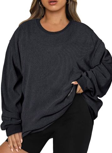 Eytino Women Plus Size Sweatshirts Long Sleeve Crew Neck Casual Oversized Soft Pullover Tops Shirts(1X-5X) in Kuwait