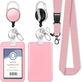 Id Badge Holder with Lanyard, Be Kind Badge Reel Retractable Heavy Duty and Detachable Name Tag Clips, Rainbow Lanyards for Id Badges, Nurse Teacher Office Gifts