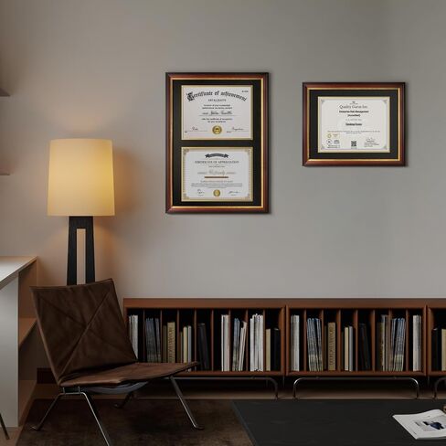 إطار دبلوم Yaetm مقاس 11 × 14 مع حصيرة زرقاء مقاس 8.5 × 11 - إطار وثيقة من خشب الجوز مع حصائر زرقاء فوق ذهبية خالية من الأحماض، وإطارات دبلوم 8.5 × 11 مع زجاج مقسى، وإطار شهادة (3 عبوات، جوز/أزرق) in Kuwait