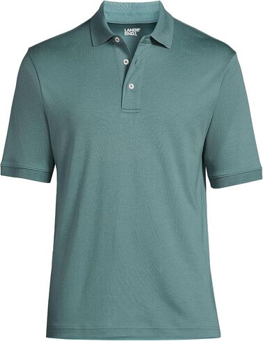 Lands' End Mens Short Sleeve Supima Polo Black Regular X-Large in Saudi Arabia