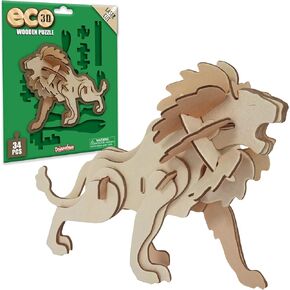 Eco 3D Wooden Puzzle - Shark from Deluxebase. Sustainable Wood Animal Puzzle Craft Set. Model Building Kit for Educational Toys and Kids Party Favors.