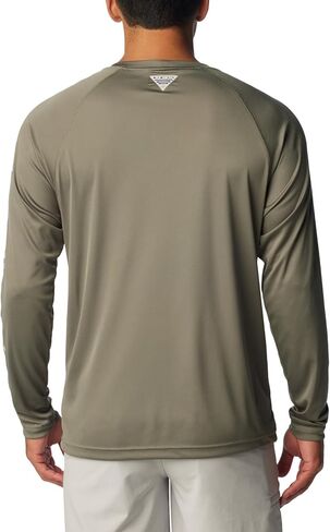 Columbia Men's Terminal Tackle Long Sleeve Shirt, Cool Grey, Vivid Blue Logo, 3X/Tall in Saudi Arabia