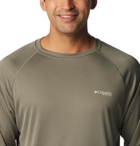 Columbia Men's Terminal Tackle Long Sleeve Shirt, Cool Grey, Vivid Blue Logo, 3X/Tall in Saudi Arabia