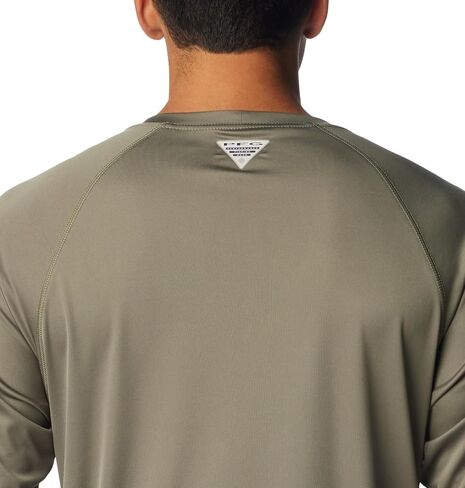 Columbia Men's Terminal Tackle Long Sleeve Shirt, Cool Grey, Vivid Blue Logo, 3X/Tall in Saudi Arabia