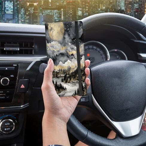 Car Registration and Insurance Holder,Leather Vehicle Glove Box Organizer Wallet for Document,Perfect for any Car,Truck,Motorcycle,Driver License,Trailer or Boat,Men & Women,Butterfly and Sunflower in Kuwait