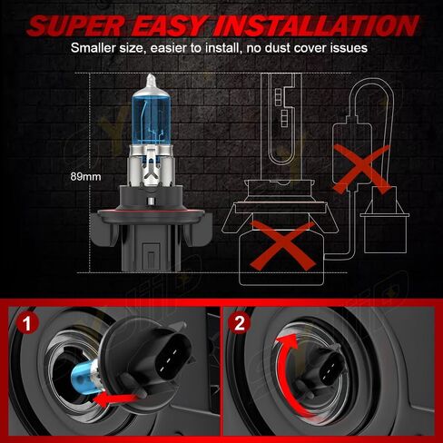 Compatible for Toyota 4Runner Headlights 2010 2011 2012 2013 2014 2015 2016 2017 2018 2019 2020 2021, 9005 High Beam H11 Low Beam Halogen Headlmp Lights, 6000k White, 300% Brightness, 4-Pack in Saudi Arabia